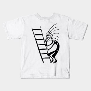 Kokopelli ladder black Kids T-Shirt